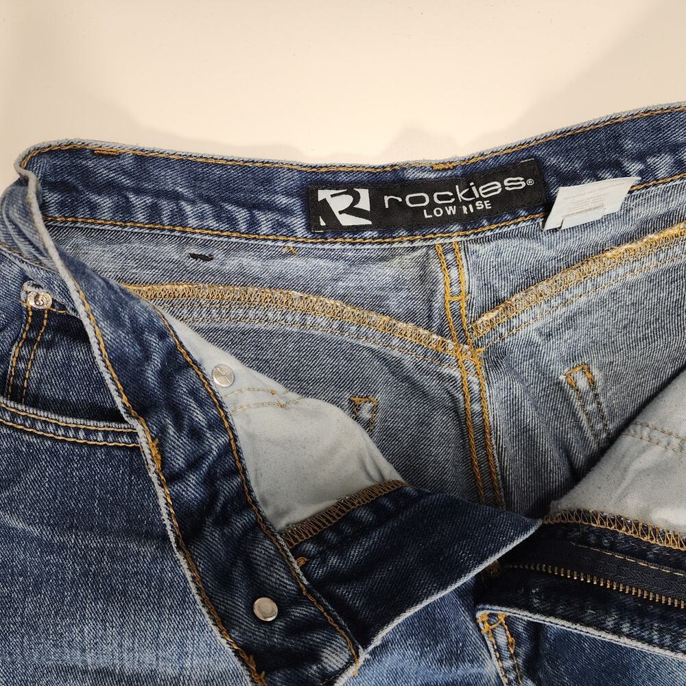 Vintage Rockies Jeans Womens 8 Dark Blue Denim Slim Bootcut Low Rise Stretch Y2K - Picture 8 of 16